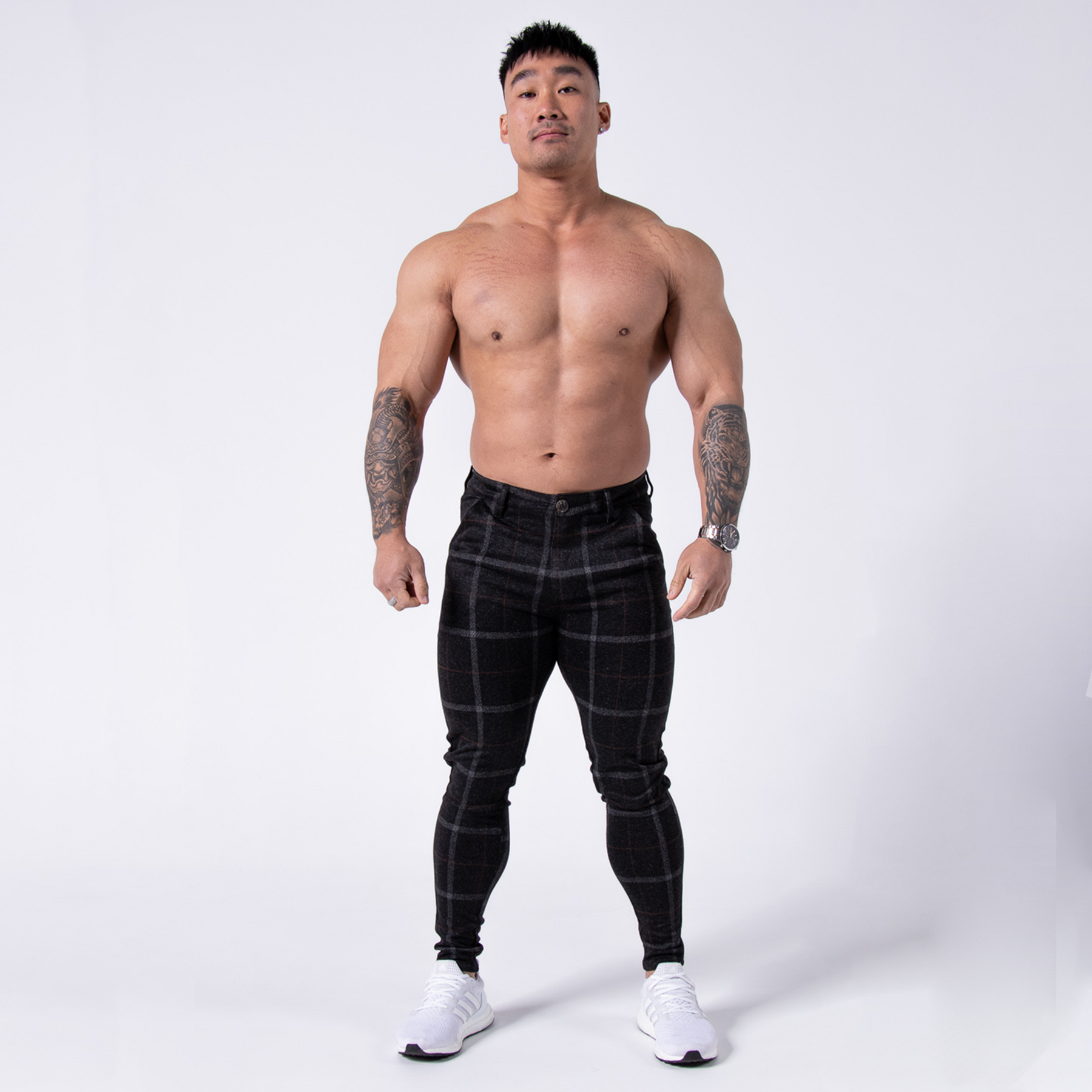 KCC Men's Premium Soft Check Pants - Black