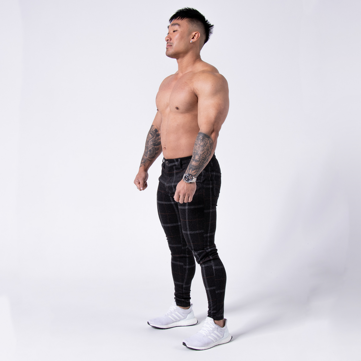 KCC Men's Premium Soft Check Pants - Black