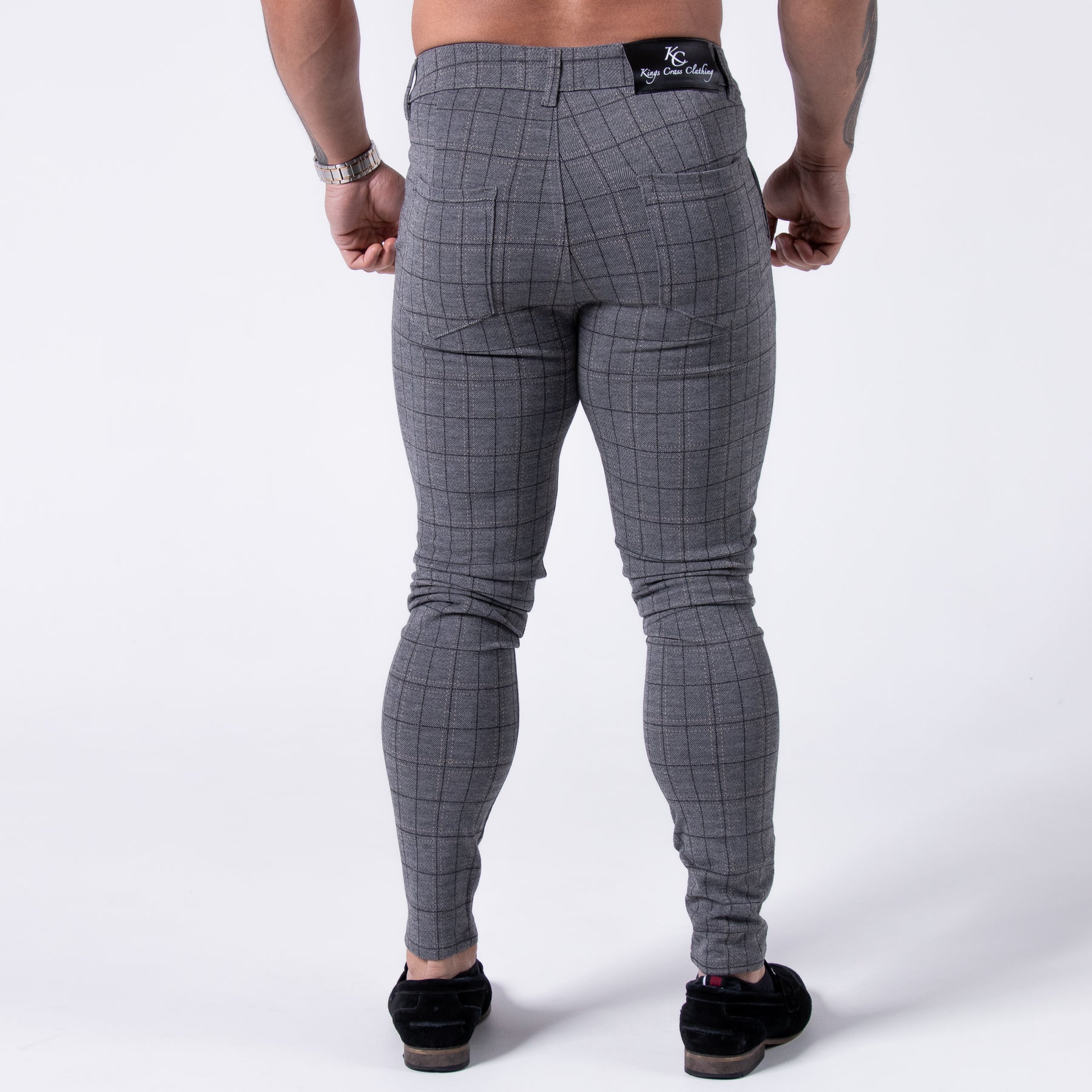 KCC Men's Premium Check Pants - Dark Grey