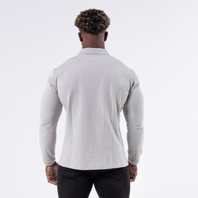 Essential Long Sleeve Polo Shirt - Grey