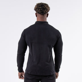 Essential Long Sleeve Polo Shirt - Black