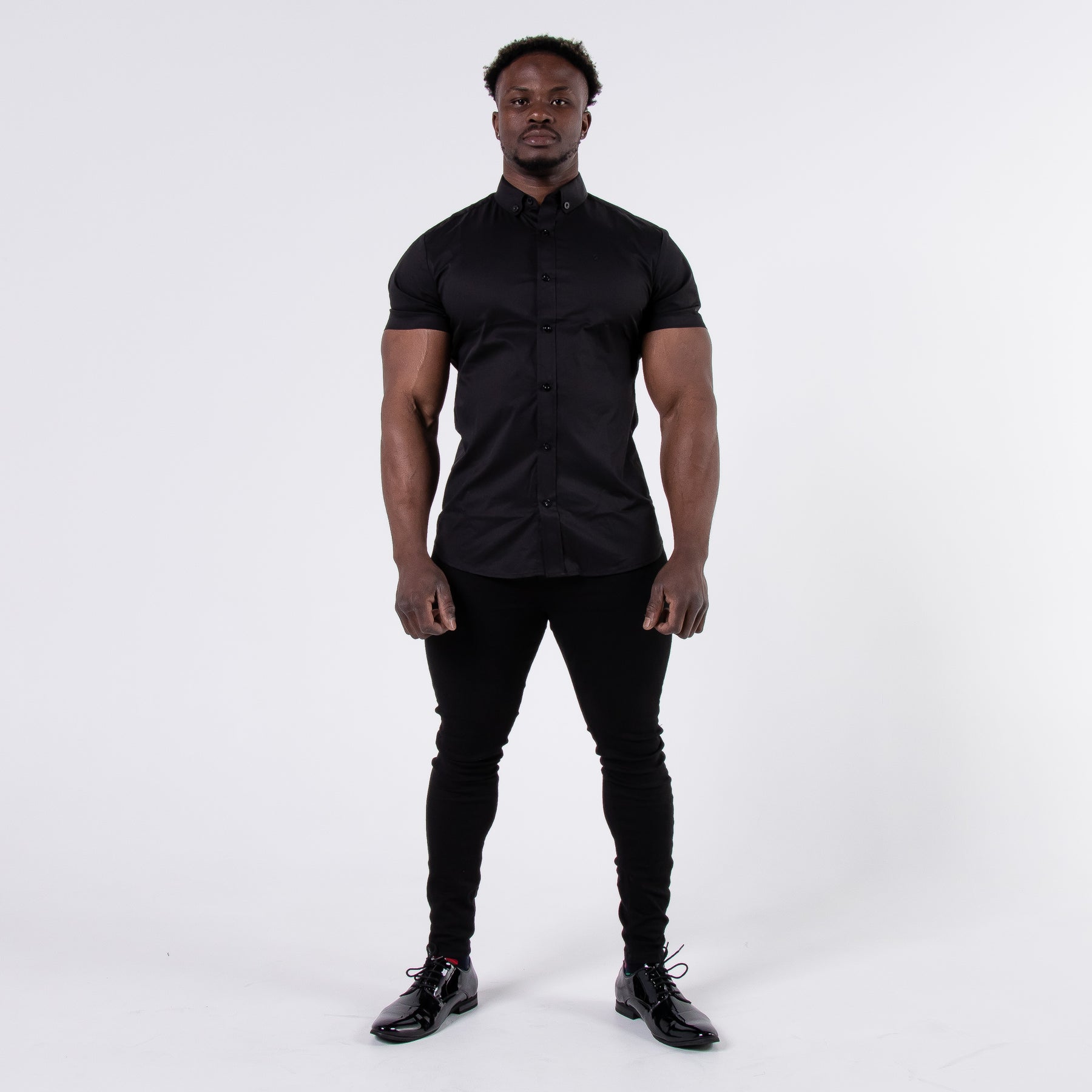 Men's Muscle Fit Short Sleeve Shirt V2 - Pitch Black