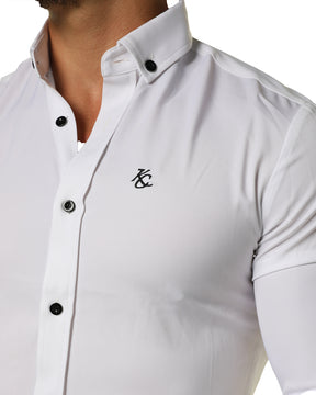 Premium Long Sleeve Muscle Fit Shirt - Pearl White