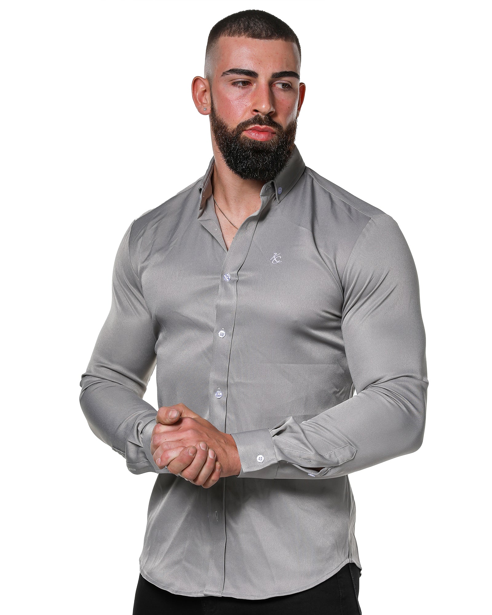 Premium Luxe Long Sleeve Shirt - Silver