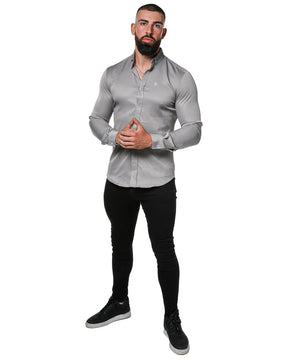 Premium Luxe Long Sleeve Shirt - Silver