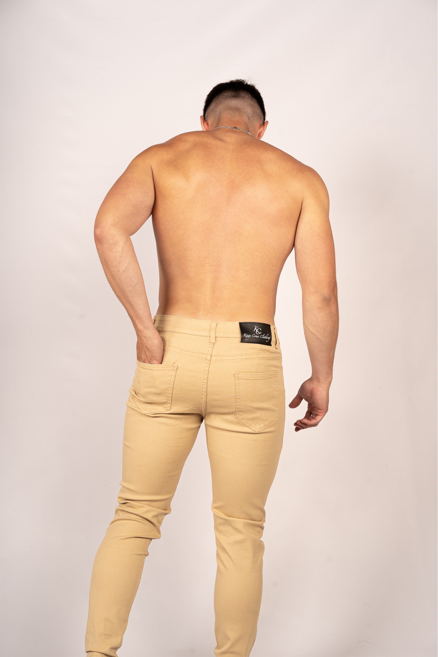 KCC Men's Premium Ultra Stretch Jeans In Sand Beige