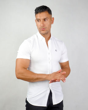 White Element Men's Short Sleeve Muscle Fit Shirt
