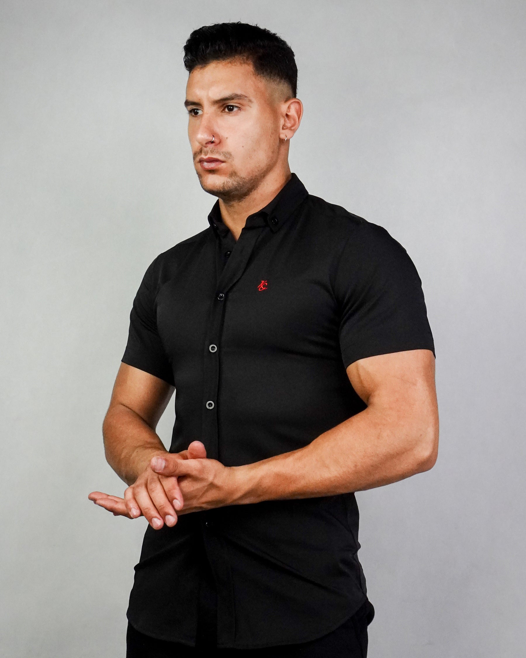 Black Element Men's Short Sleeve Muscle Fit Shirt