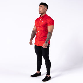 Men's Muscle Fit Short Sleeve Shirt V2 - Red