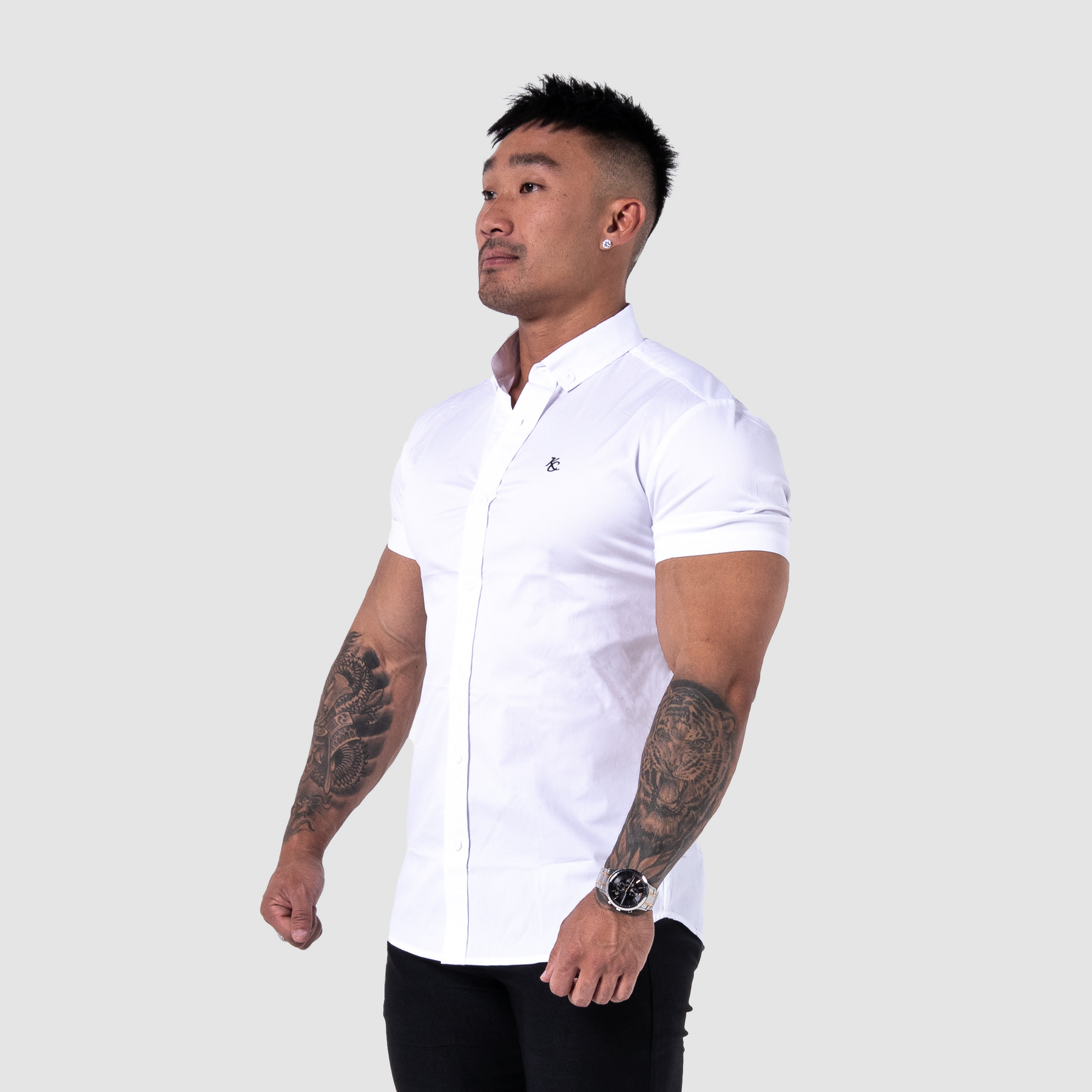 Men's Muscle Fit Short Sleeve Shirt V2 - White