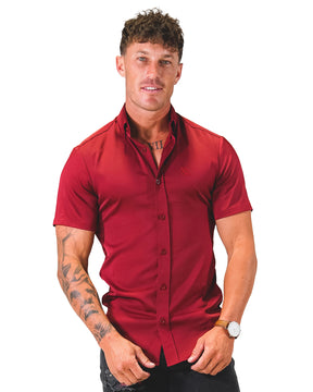 Men's Muscle Fit Short Sleeve Shirt - Ruby Red