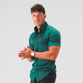 Men's Muscle Fit Short Sleeve Shirt - Emerald Green