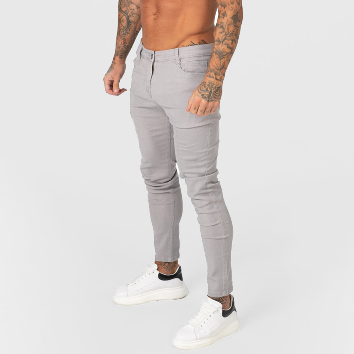 KCC Men's Premium Ultra Stretch Jeans In Dark Grey Metallic