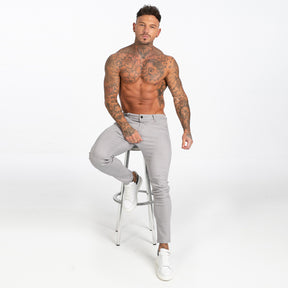 KCC Men's Premium Ultra Stretch Jeans In Grey Metallic