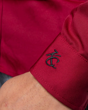 Muscle Fit Premium Long Sleeve Shirt - Vermilion Red