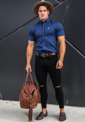 Blue Element Men's Short Sleeve Muscle Fit Shirt
