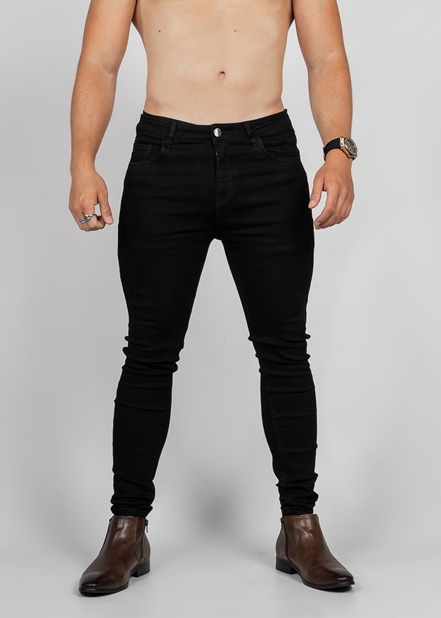 KCC Men's Premium Ultra Stretch Jeans In Carbon Black