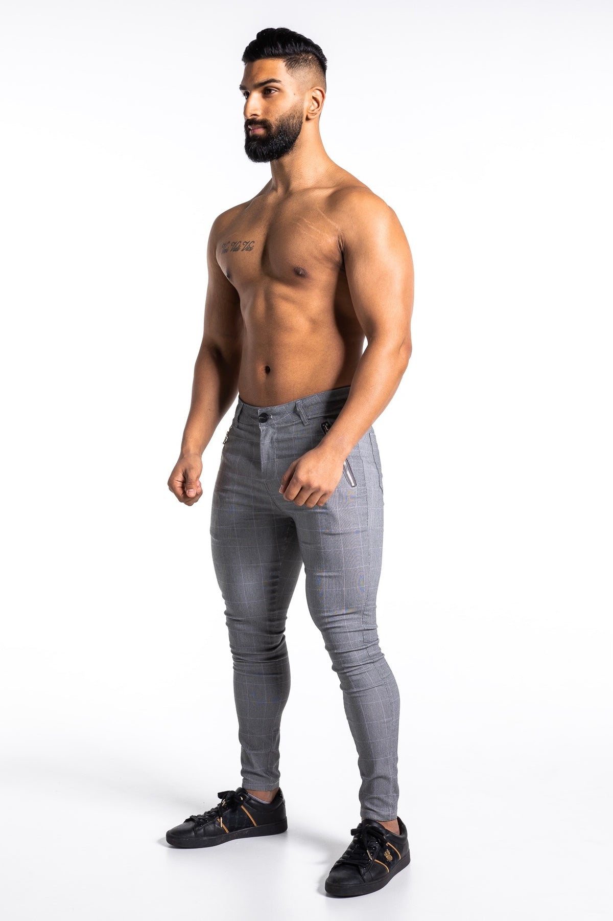KCC Men's Premium Check Pants - Grey